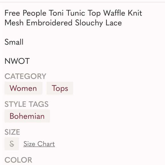 NWOT free people Tony tunic top - Picture 8 of 8